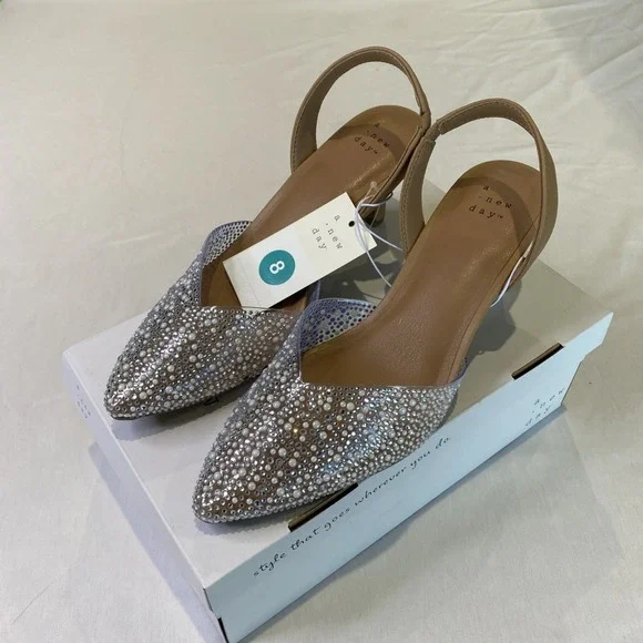 NEW A New Day Women's Isabel Embellished Slingback Heels - Size 8 - Picture 3 of 12